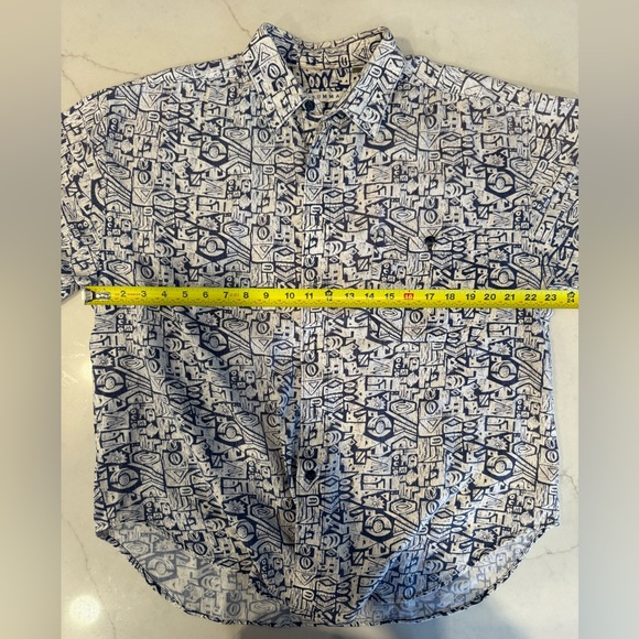 Vintage 90’s Summa Blue/White Button Up Resort Shirt - Picture 5 of 5